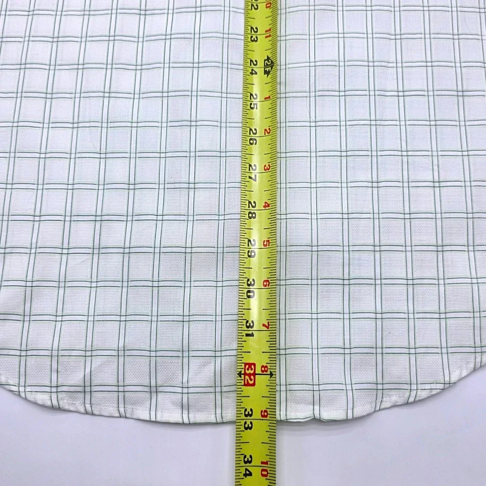 Banana Republic Mens‎ XL Green White Windowpane Cotton Button Down Shirt